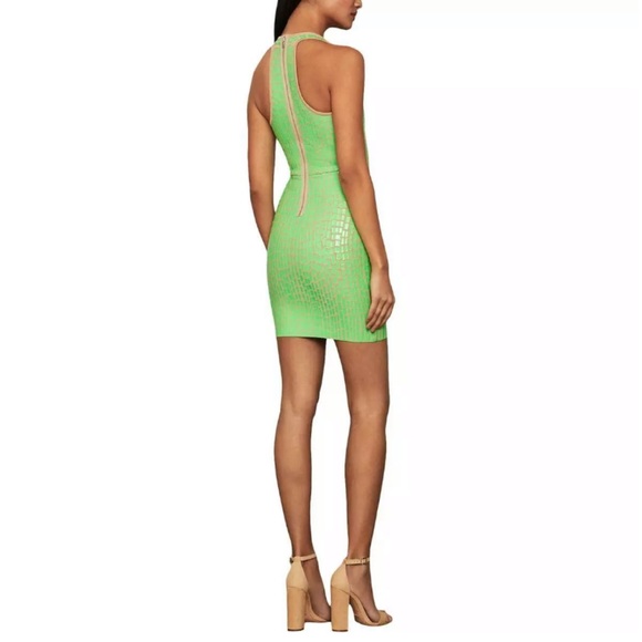 BCBGMAXAZRIA Gemma Green Textured Mini Bodycon Dress XS - Picture 8 of 8
